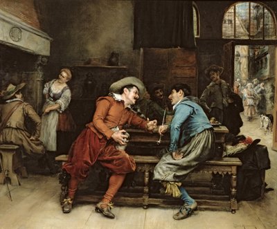 Two Men Talking in a Tavern by Jean Louis Ernest Meissonier